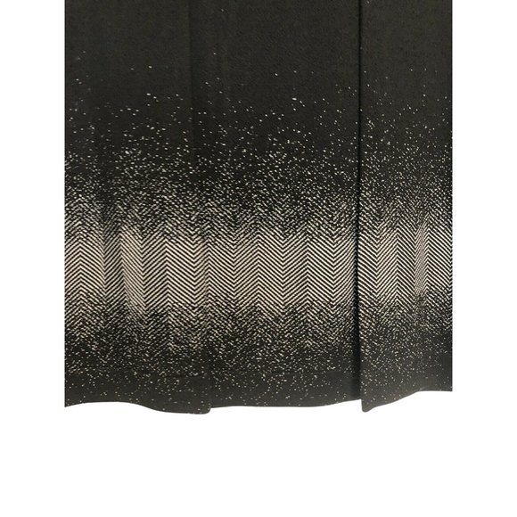 W by Worth Women’s Size 6 Black Pleat Lined Skirt Herringbone Border - Picture 3 of 8